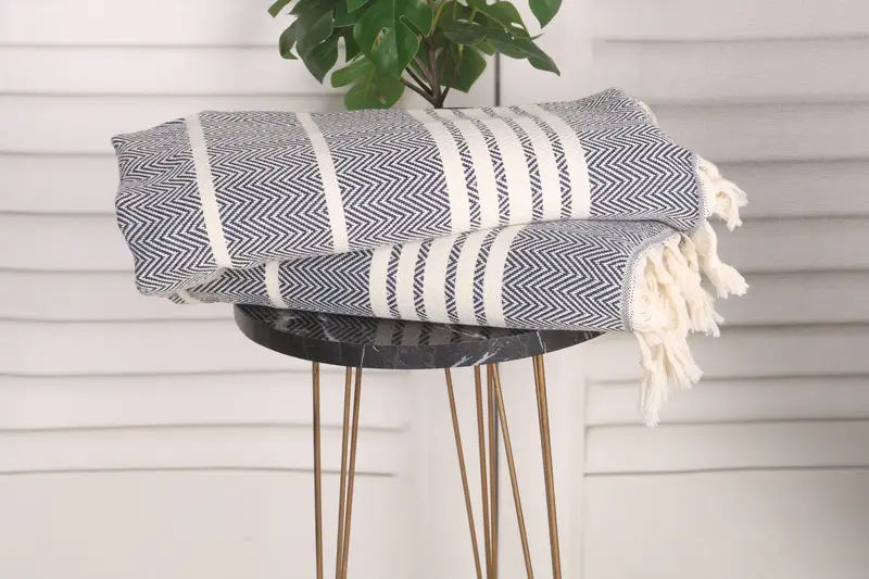 Custom Tea Towel, 40x20 Cotton Striped Towel, Small Bath Towels, Towel With Name, Bathroom Towels, Monogram Kitchen Towel, Wedding Hand Made Gift - 3