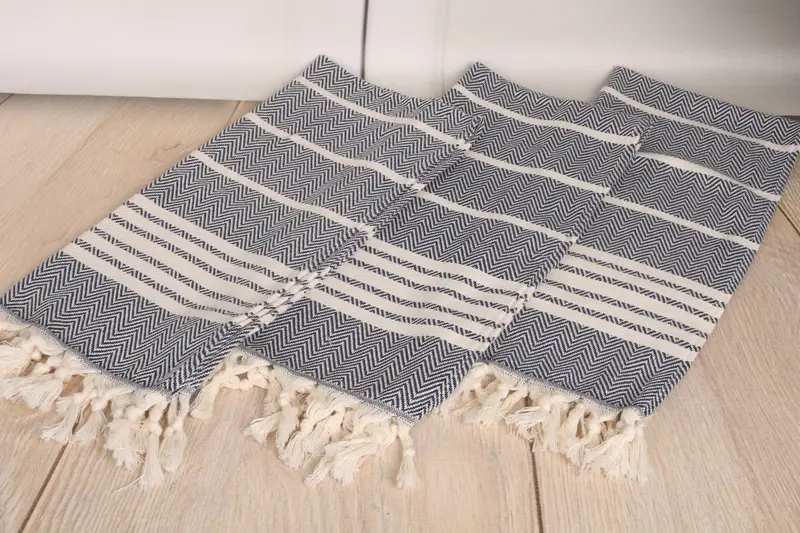 Custom Tea Towel, 40x20 Cotton Striped Towel, Small Bath Towels, Towel With Name, Bathroom Towels, Monogram Kitchen Towel, Wedding Hand Made Gift - 6
