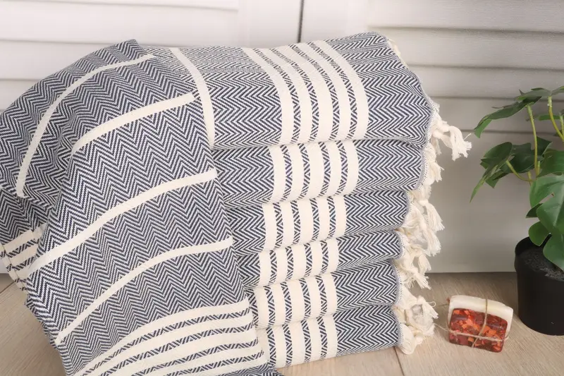 Custom Tea Towel, 40x20 Cotton Striped Towel, Small Bath Towels, Towel With Name, Bathroom Towels, Monogram Kitchen Towel, Wedding Hand Made Gift - 1