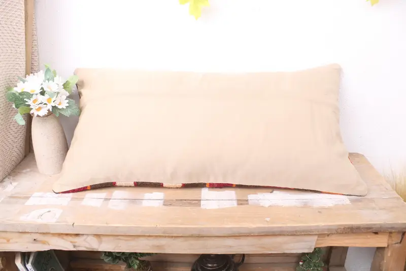 Meditation Pillow Sham, Boho Pillow Sham Cover, 12x24 Brown Cushion Case, Pillow for Sofa, Accent Throw Cushion Cover, Vintage Pillow, Pillow Case - 7