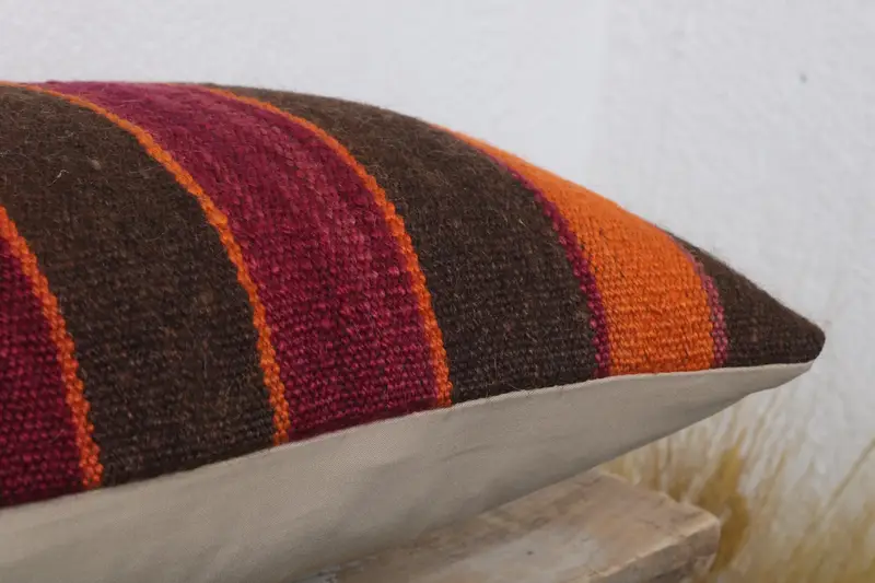 Meditation Pillow Sham, Boho Pillow Sham Cover, 12x24 Brown Cushion Case, Pillow for Sofa, Accent Throw Cushion Cover, Vintage Pillow, Pillow Case - 6
