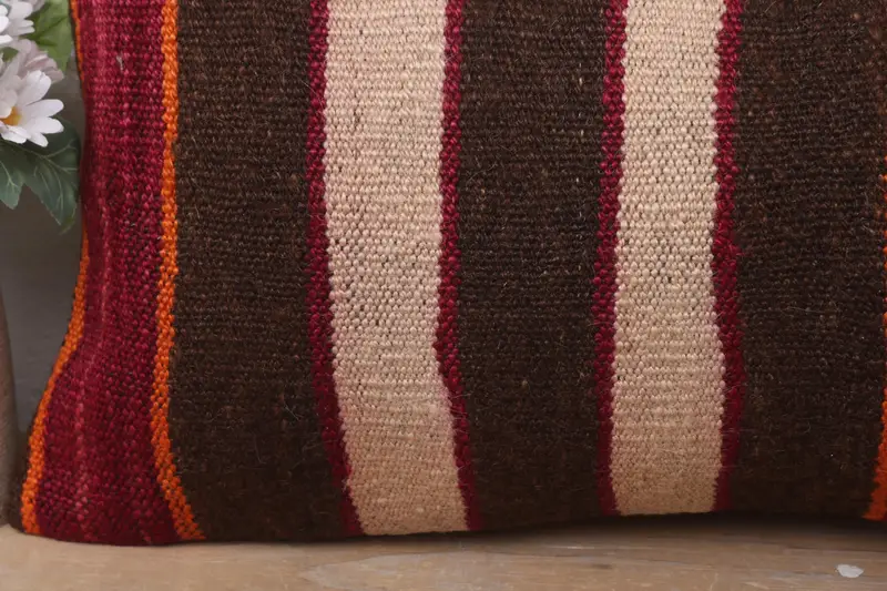 Meditation Pillow Sham, Boho Pillow Sham Cover, 12x24 Brown Cushion Case, Pillow for Sofa, Accent Throw Cushion Cover, Vintage Pillow, Pillow Case - 3