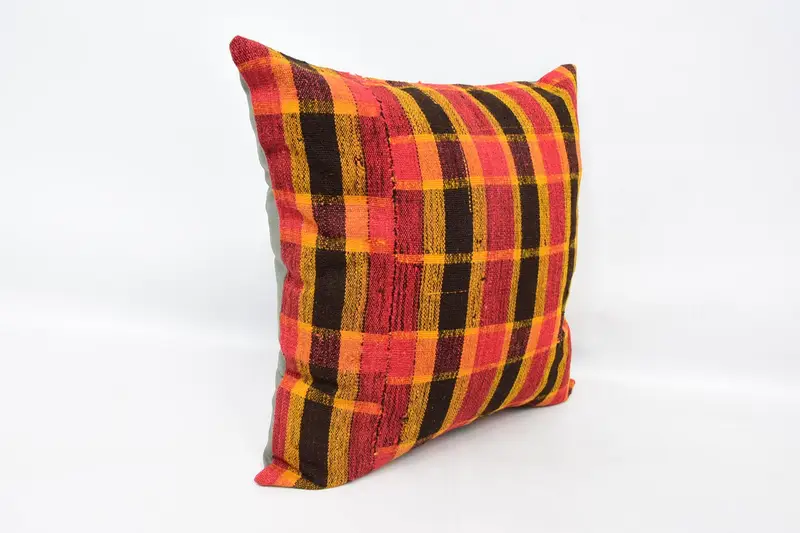 Boho Pillow, Turkish Kilim Pillow, Outdoor Patio Pillow Cover, 24x24 Red Cushion, Kilim Pillow Cover, Cushion Case, Accent Pillow Cover - 3