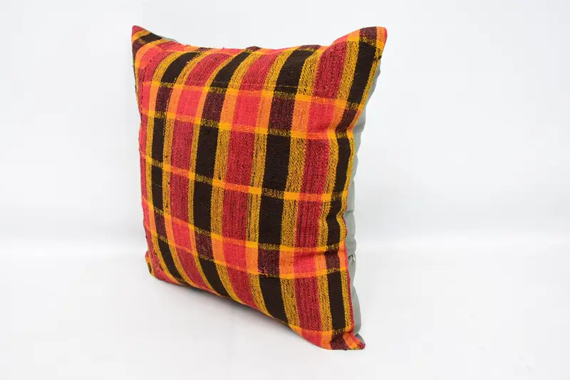 Boho Pillow, Turkish Kilim Pillow, Outdoor Patio Pillow Cover, 24x24 Red Cushion, Kilim Pillow Cover, Cushion Case, Accent Pillow Cover - 4