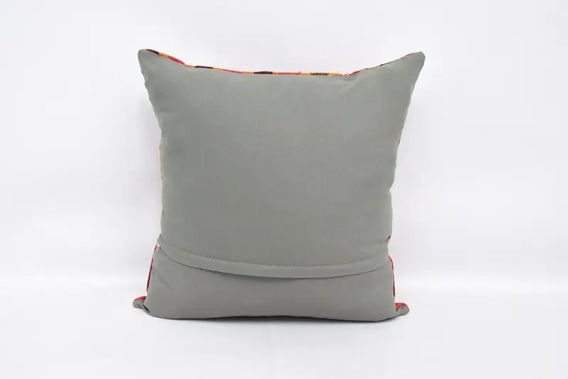 Boho Pillow, Turkish Kilim Pillow, Outdoor Patio Pillow Cover, 24x24 Red Cushion, Kilim Pillow Cover, Cushion Case, Accent Pillow Cover - 6