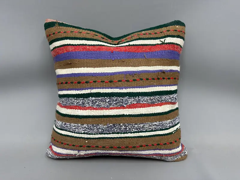 Pillow for Couch, 20x20 White Cushion Cover, Kilim Rug Pillow Case, Turkish Kilim Pillow, Kilim Cushion Sham, Pillow, Sofa Pillow Cover - 4