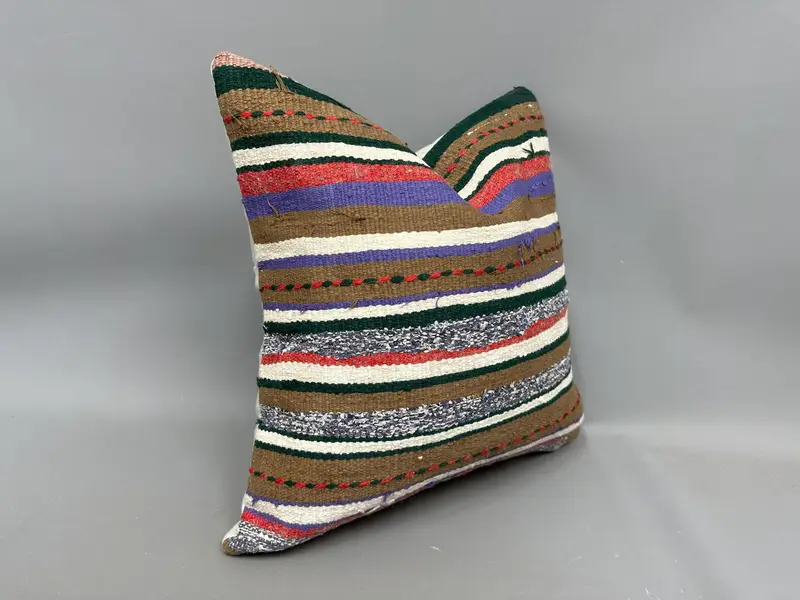 Pillow for Couch, 20x20 White Cushion Cover, Kilim Rug Pillow Case, Turkish Kilim Pillow, Kilim Cushion Sham, Pillow, Sofa Pillow Cover - 2