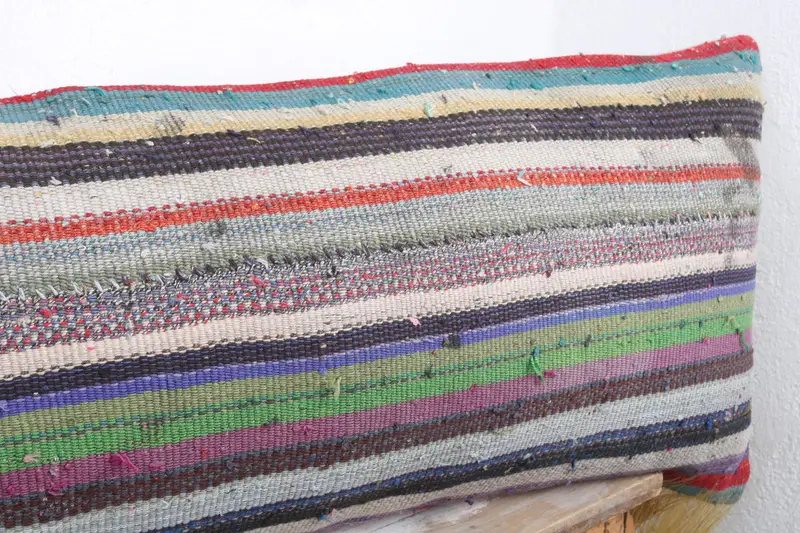 Hippie Throw Cushion Cover, Vintage Pillow, Pillow for Sofa, Cushion Case, 16x48 Green Cushion Case, Antique Pillows - 4
