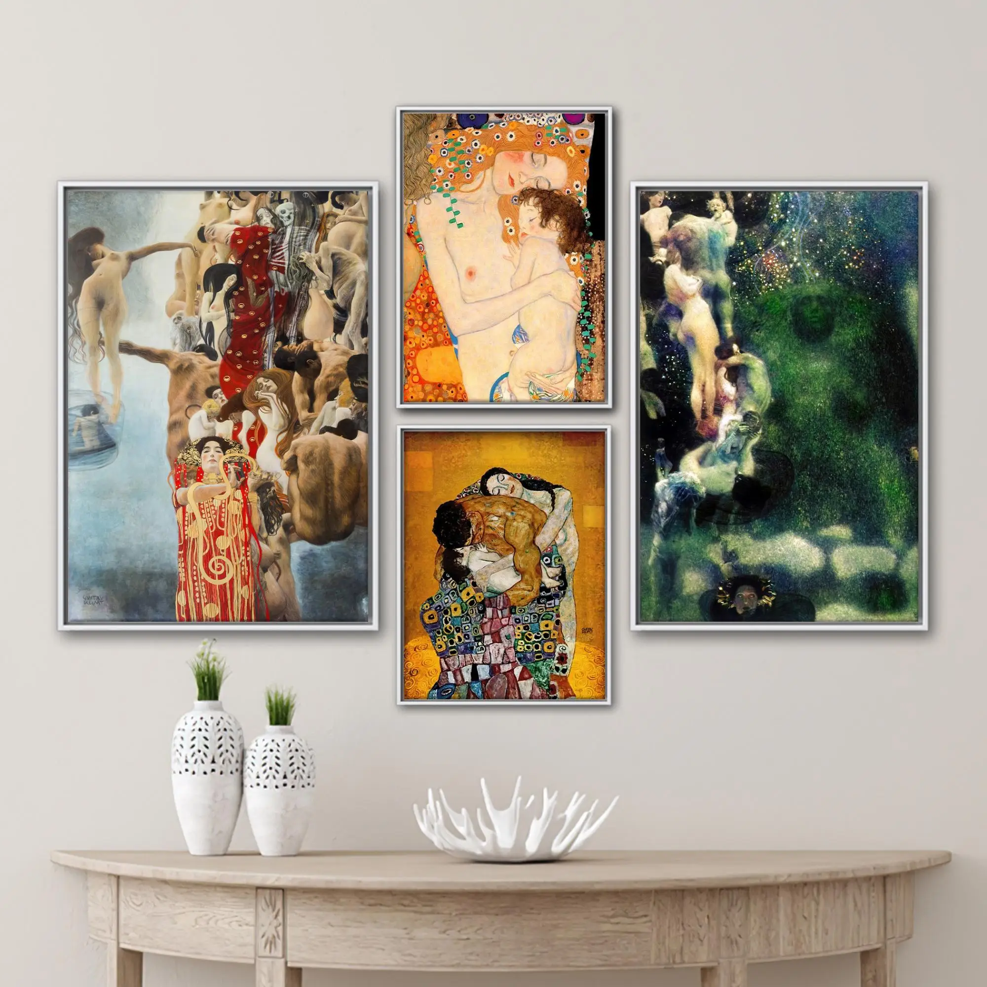 Gustav Klimt's Philosophy Recolored: Modern Art Nouveau Canvas Print - 1