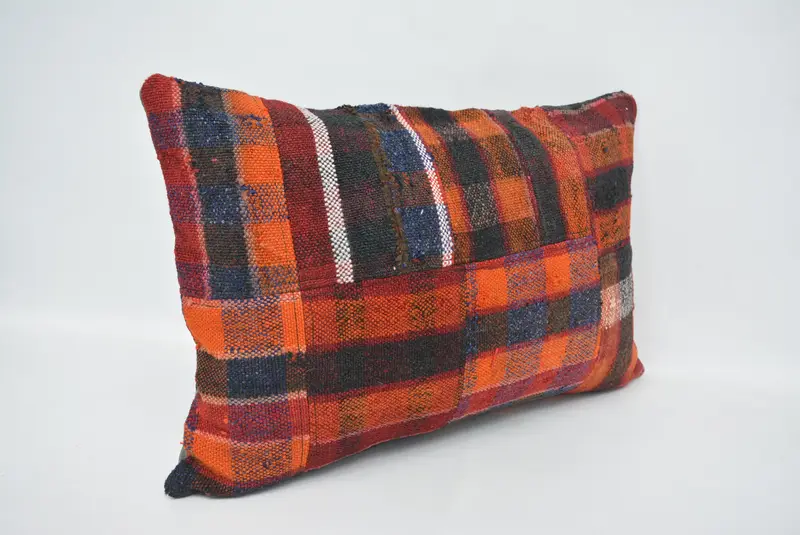 Pillow, Interior Designer Pillow, Boho Pillow, Outdoor Bolster Cushion Cover, Pillow for Sofa, Authentic Pillow Sham, 16x24 Orange Cushion Cover - 3