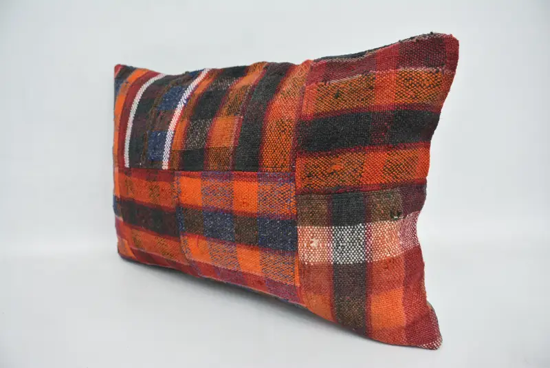 Pillow, Interior Designer Pillow, Boho Pillow, Outdoor Bolster Cushion Cover, Pillow for Sofa, Authentic Pillow Sham, 16x24 Orange Cushion Cover - 4