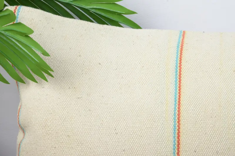 Pillow Case, Kilim Pillow, Turkish Pillow, Handmade Kilim Cushion, 12x20 Beige Cushion Cover, Handmade Throw Cushion, Hippie Throw Cushion Case - 2