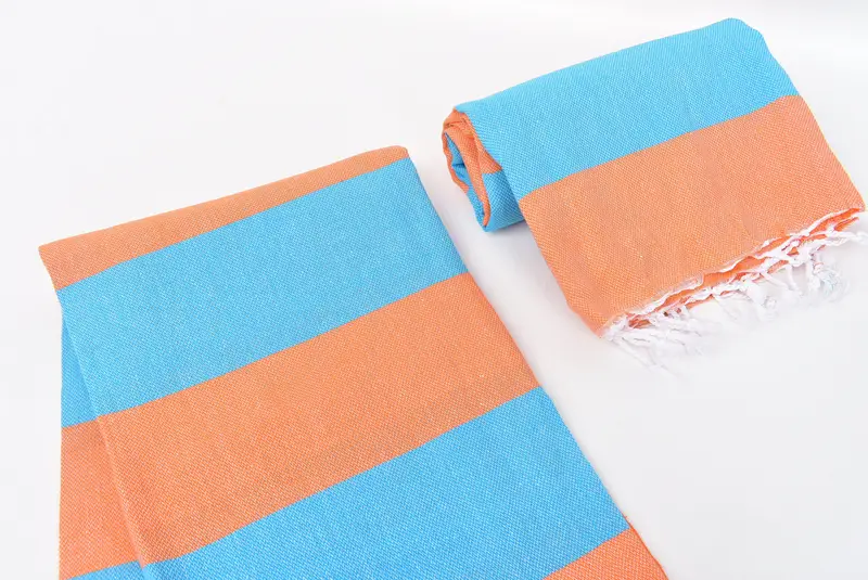 Girl Trip Party Favor, Monogram Beach Towel, 70x40 Cotton Striped Towel, Embroidered Turkish Towel, Sand-free towel, Peshtemal Towel, Peshtemal - 7