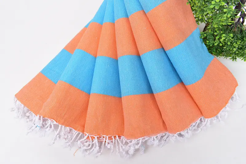 Girl Trip Party Favor, Monogram Beach Towel, 70x40 Cotton Striped Towel, Embroidered Turkish Towel, Sand-free towel, Peshtemal Towel, Peshtemal - 4