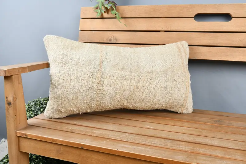 12x24 Beige Pillow Sham, Antique Pillows, Vintage Kilim Throw Pillow, Pillow Cover, Morroccon Kilim Cushion Cushion, Ethnical Kilim Rug Pillow - 1