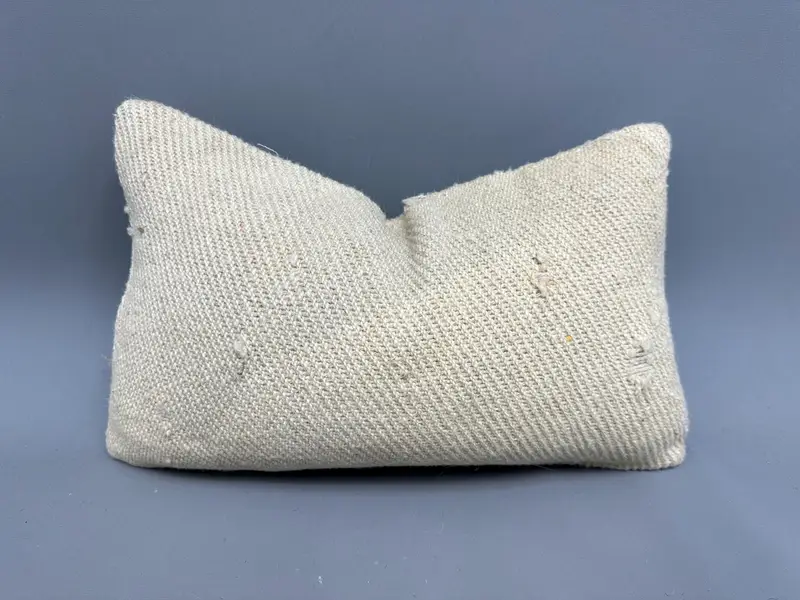 Sandalye Yastığı, Tezgah Yastığı Sham, Vintage Kilim Yastığı, Boho Yastığı, 12x20 Bej Yastık Örtüsü, Etnik Kilim Halı Yastığı, Yastık - 1