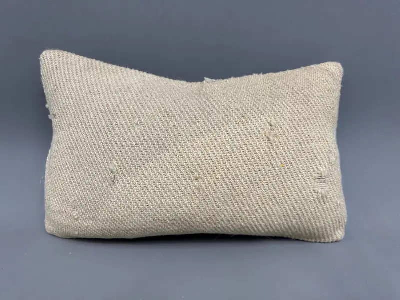 Sandalye Yastığı, Tezgah Yastığı Sham, Vintage Kilim Yastığı, Boho Yastığı, 12x20 Bej Yastık Örtüsü, Etnik Kilim Halı Yastığı, Yastık - 4