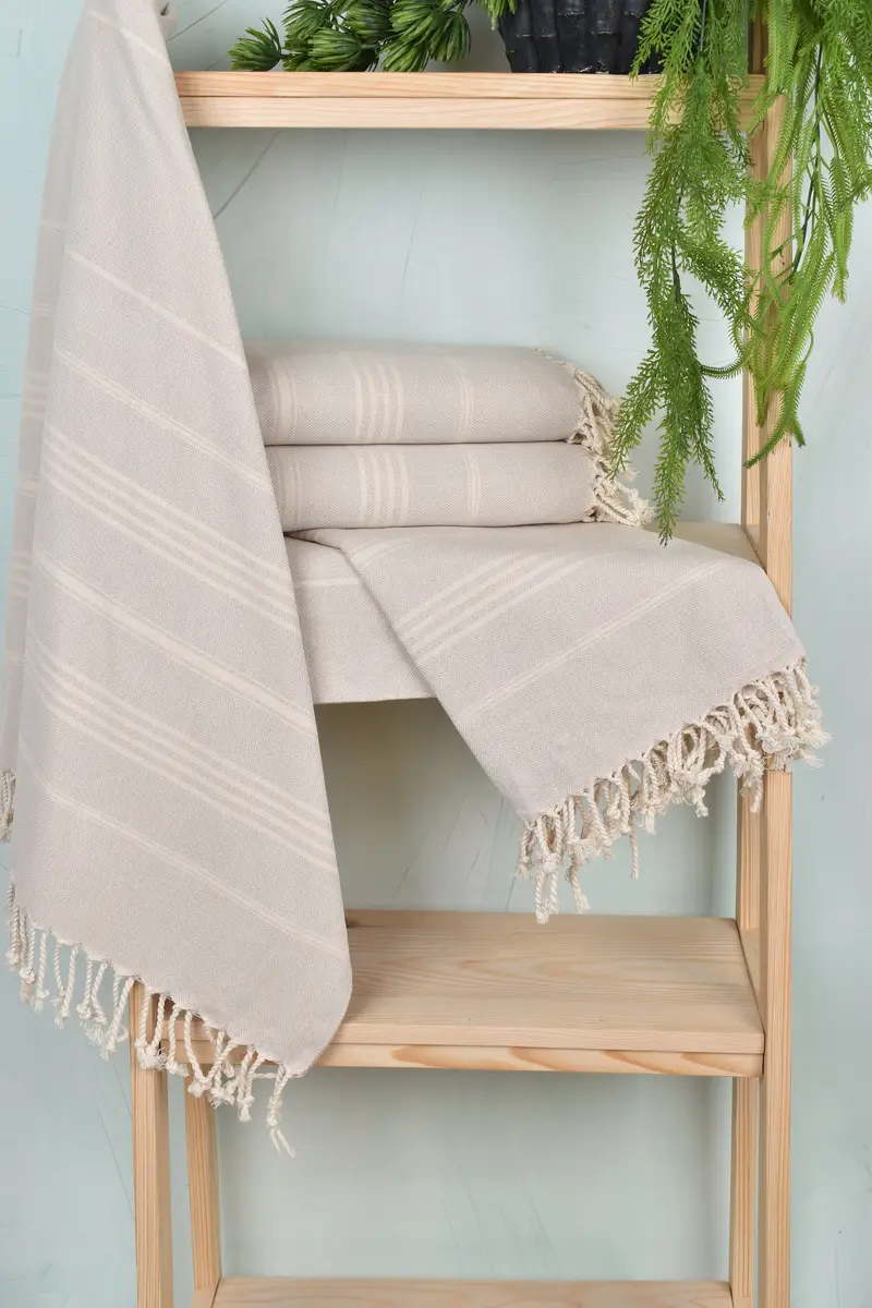 Sand-Resistant Peshtemal, Wedding Gift Ideas, Bachelor Bachelorette Party Favors, Custom Gift, Bridesmaid Gift, 68x40 Cotton Striped Towel - 6