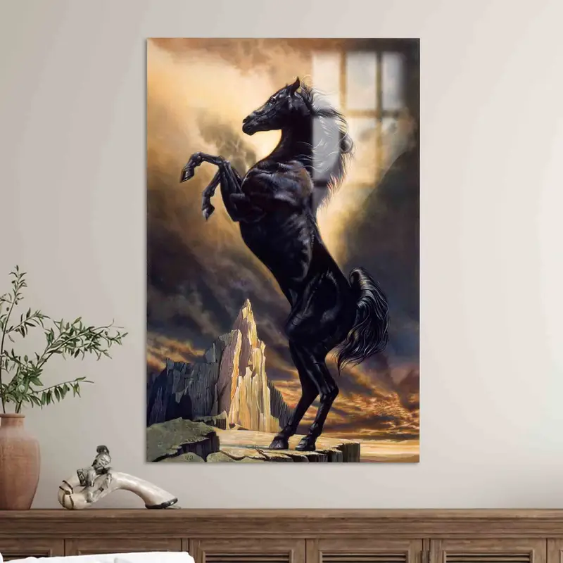 Impresión en lienzo de semental elegante: regalo artístico para los amantes de los caballos