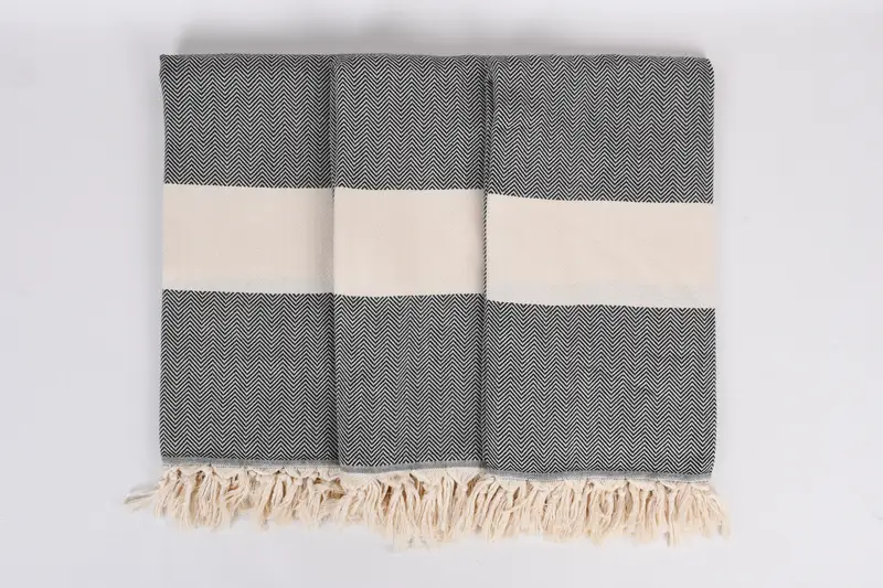 Custom Wedding Gift, 70x40 Cotton Herringbone Towel, Best Friend Christmas Gift, Bath towel, Monogrammed Beach Towel, Organic Beach Towel - 7