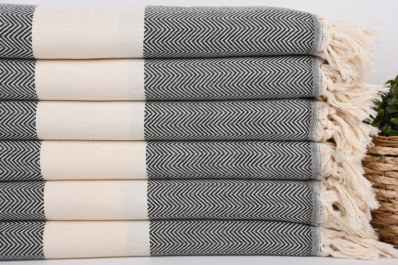 Custom Wedding Gift, 70x40 Cotton Herringbone Towel, Best Friend Christmas Gift, Bath towel, Monogrammed Beach Towel, Organic Beach Towel - 2