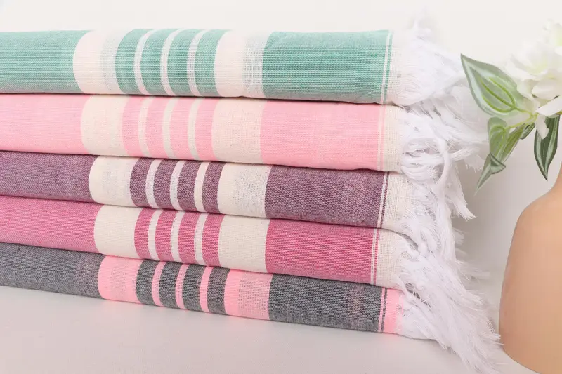 Summer Towel, Bachelorette Gifts, Large Beach Towel Personalized, Engagement Gift, Bridesmaid Gift, Turkish beach towel, 70x40 Cotton Striped Towel - 2