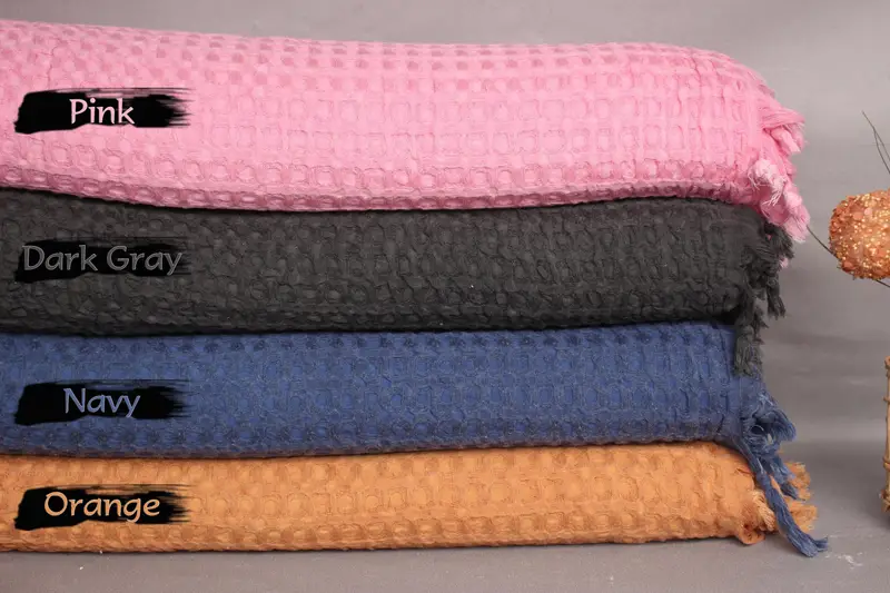 Customized Turkish Blanket, Bachelorette Gifts, 104x80 Cotton Waffle Towel, Aesthetic Blanket, Bridal Party Gifts, Personalized Gifts, Woven Blanket - 1