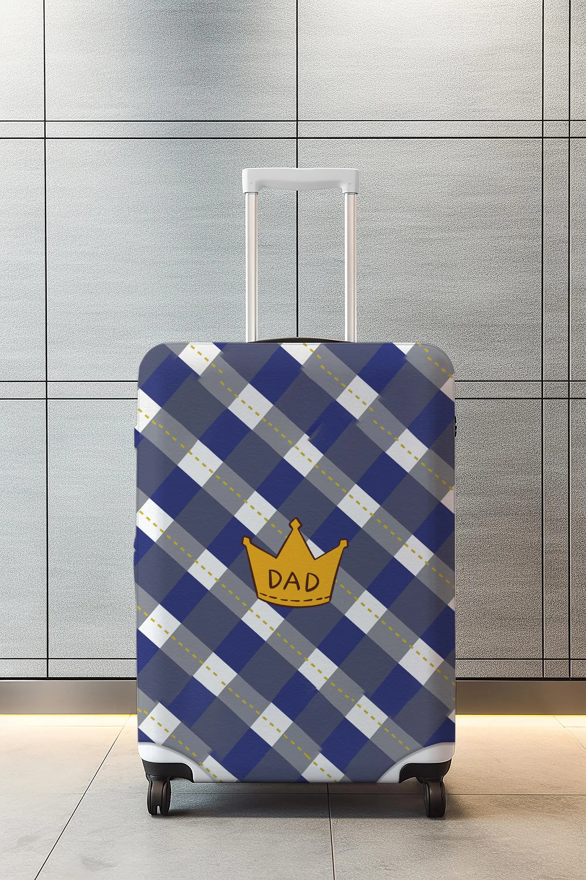 Blauer Papa-Gepäckbezug, individuelle Schutzhülle für Reisen, Geschenk für Vater - 1