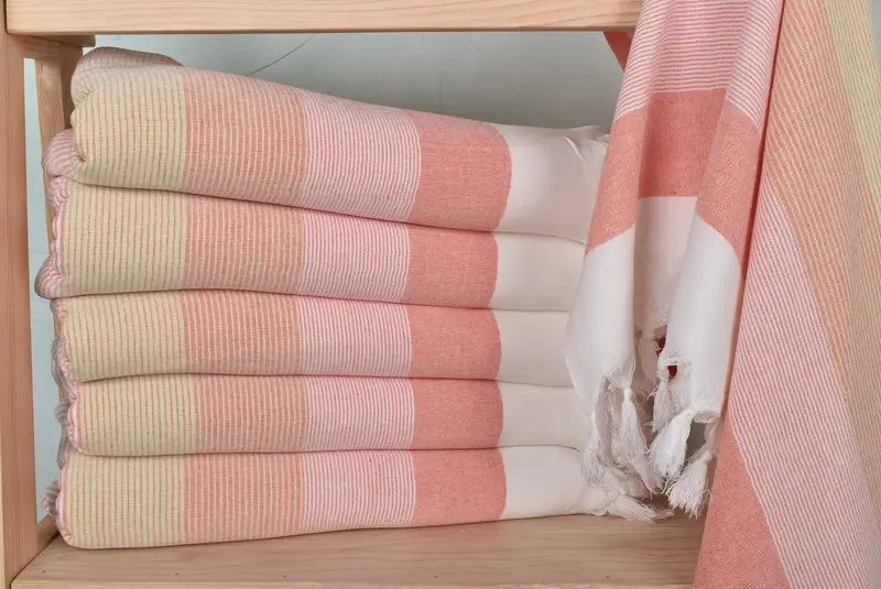 Organic towel, Handmade Turkish bath towel for summer vacation, Thin towel, 68x40 Cotton Striped Towel, Baby Boy Gift, Custom Wedding Gift - 2