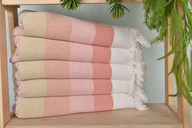 Organic towel, Handmade Turkish bath towel for summer vacation, Thin towel, 68x40 Cotton Striped Towel, Baby Boy Gift, Custom Wedding Gift - 1