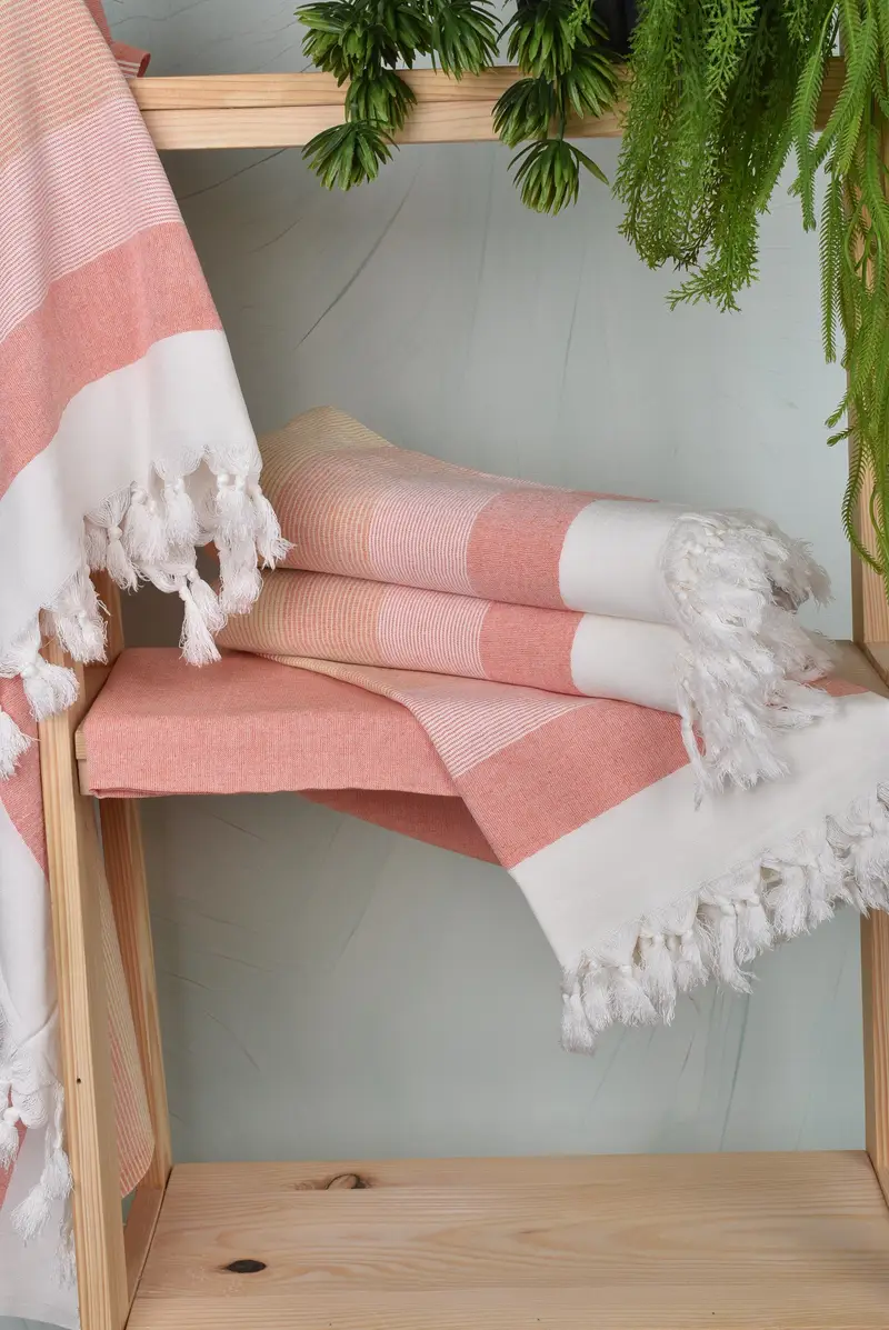 Organic towel, Handmade Turkish bath towel for summer vacation, Thin towel, 68x40 Cotton Striped Towel, Baby Boy Gift, Custom Wedding Gift - 6