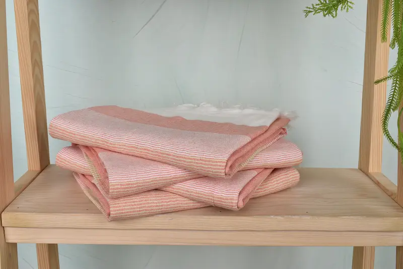 Organic towel, Handmade Turkish bath towel for summer vacation, Thin towel, 68x40 Cotton Striped Towel, Baby Boy Gift, Custom Wedding Gift - 7