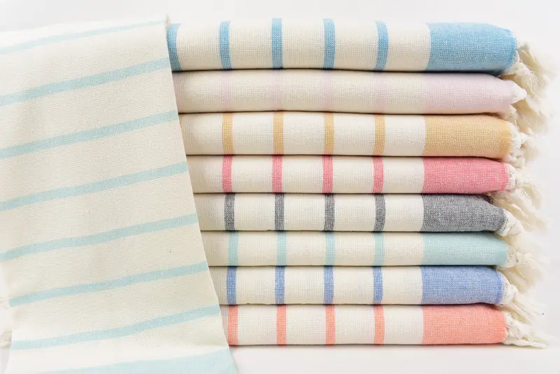 Wedding Favors Navy Striped Tea Towel, 36x18 Inches, Organic Cotton