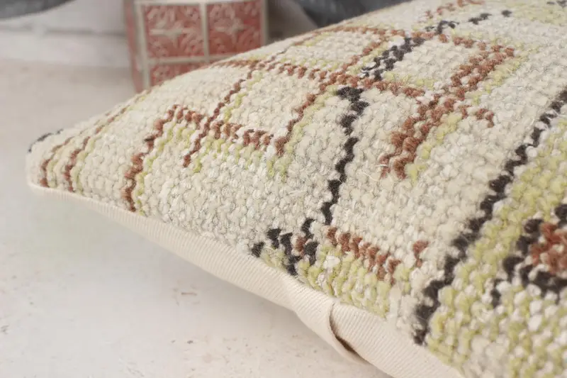 Kilim Cushion Sham, Authentic Cushion Cover, Cushion, Vintage Kilim Pillow, Interior Designer Pillow, 14x14 Beige Cushion Cover, Aztec Cushion - 7