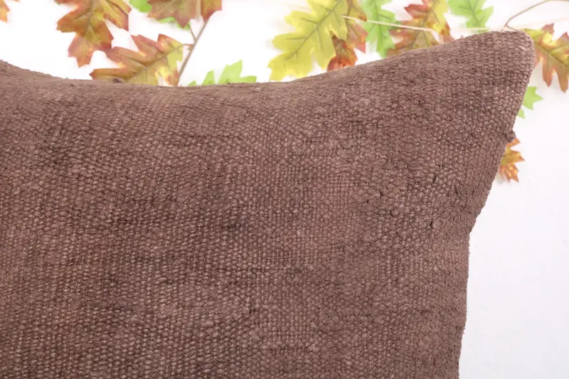 Interior Designer Pillow, Home Decor Pillow, 24x24 Brown Cushion, Pillow Sham, Handmade Kilim Cushion, Crochet Pattern Pillow Cover - 5