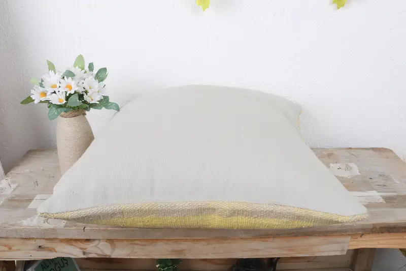 Kilim Pillow, Cushion Case, Interior Designer Pillow, Kilim Cushion Sham, 16x16 Yellow Pillow Cover, Garden Pillow Case - 7