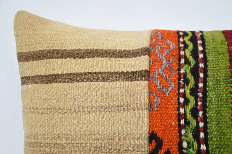 Christmas Cushion, Kilim Pillow, 12x24 Beige Cushion, Turkish Kilim Pillow, Designer Throw Cushion Case, Cushion Case, Gift Pillow - 2