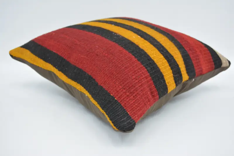 Turkish Pillow, Cushion Cover, 16x16 Red Pillow Case, Bolster Throw Cushion, Kilim Cushion Sham, Antique Pillows, Armchair Pillow Cover - 6