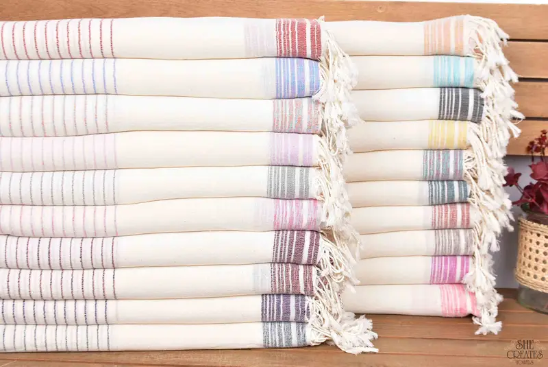 68x36 Cotton Striped Towel, Travel towel, Absorbent towel, Custom Wedding Gift From Bridesmaid, Beach Towel Bulk, Bachelor Gift, Travel Towel - 1