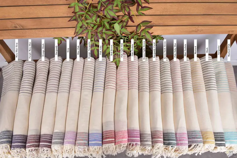 68x36 Cotton Striped Towel, Travel towel, Absorbent towel, Custom Wedding Gift From Bridesmaid, Beach Towel Bulk, Bachelor Gift, Travel Towel - 2