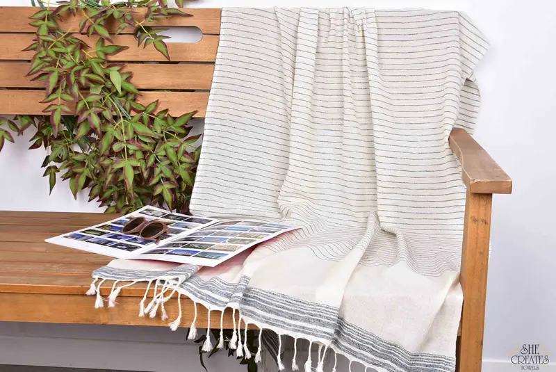 68x36 Cotton Striped Towel, Travel towel, Absorbent towel, Custom Wedding Gift From Bridesmaid, Beach Towel Bulk, Bachelor Gift, Travel Towel - 3