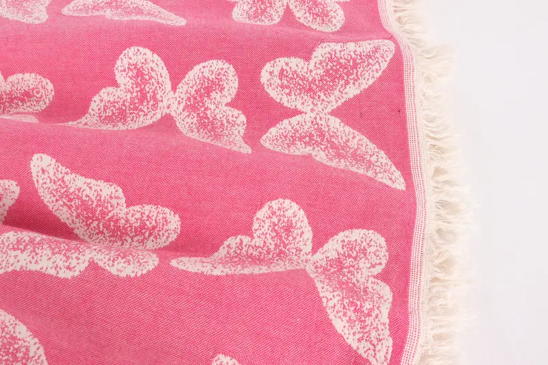 Custom Wedding Gifts, Personalized Blanket, Bachelor Bachelorette Party Favors, Woven Throw Blanket, 96x80 Cotton Butterfly Pattern Towel - 8