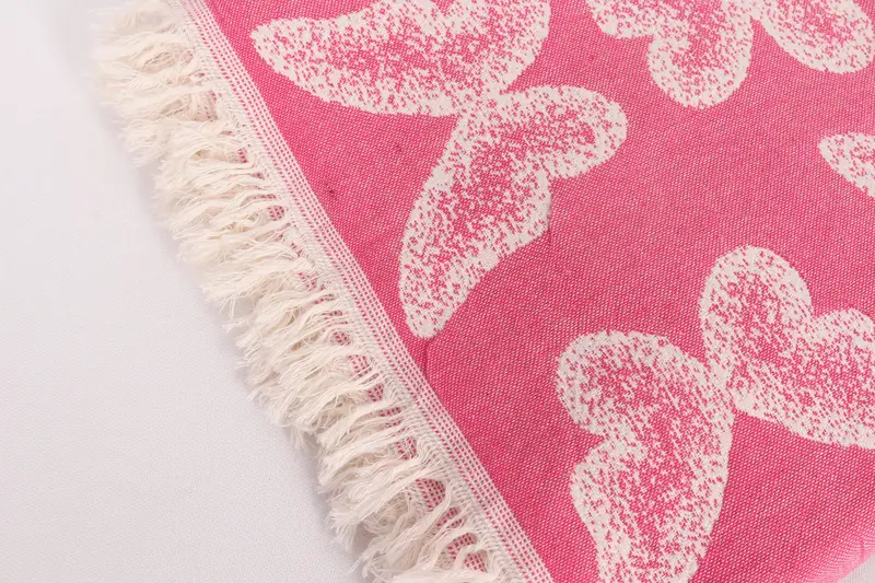 Custom Wedding Gifts, Personalized Blanket, Bachelor Bachelorette Party Favors, Woven Throw Blanket, 96x80 Cotton Butterfly Pattern Towel - 7