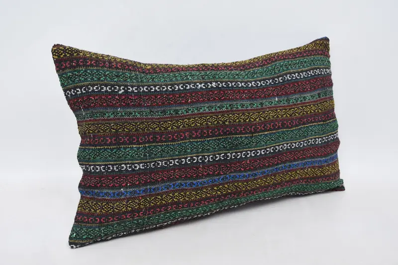 Throw Kilim Pillow, Bench Cushion, Authentic Cushion Cover, Home Decor Pillow, 12x20 Red Pillow Sham, Vintage Pillow, Pillow Cover - 3