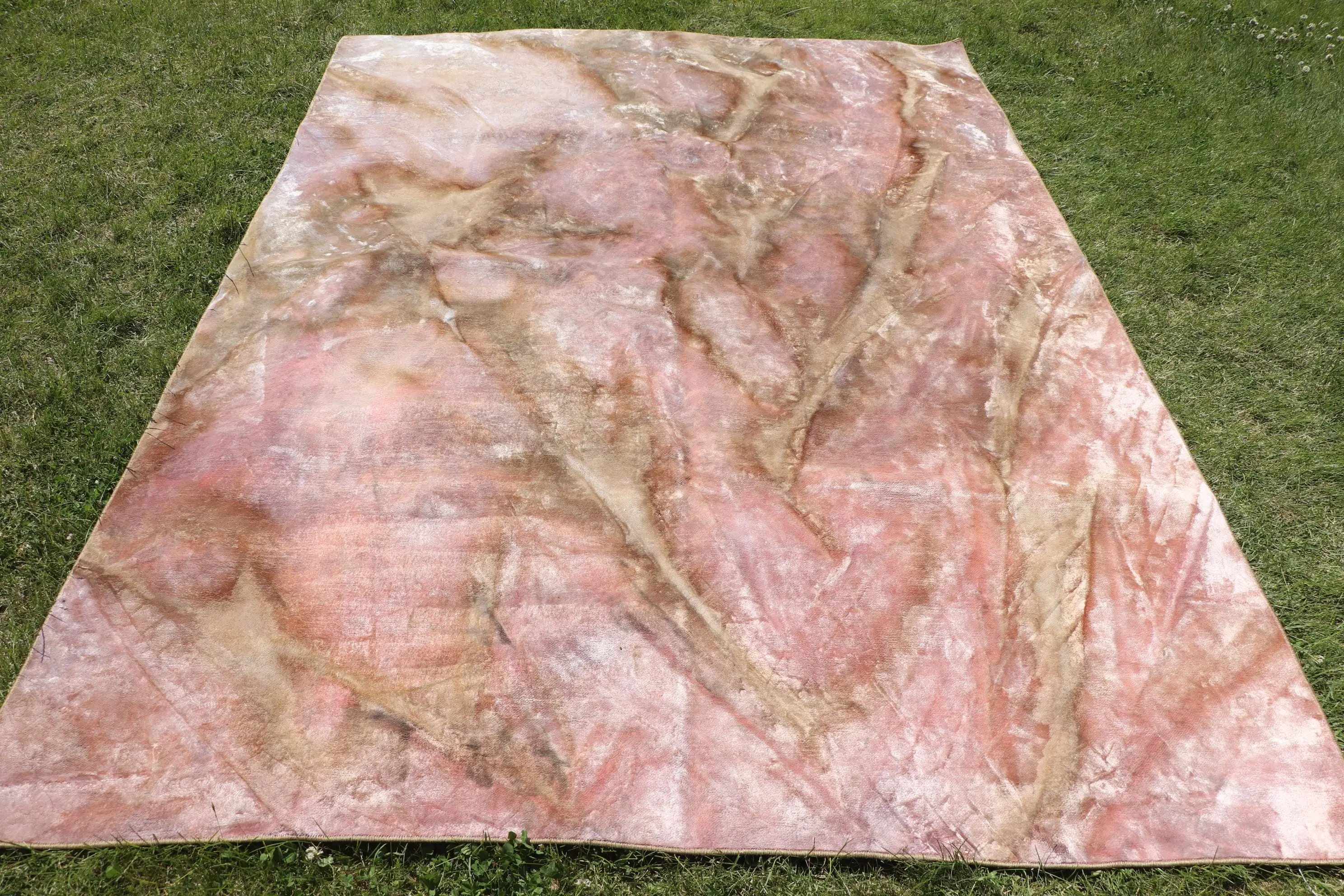 6.3x8.9 ft Halı, Türk Halısı, Vintage Kırmızı Yün Güneybatı Halısı - 1
