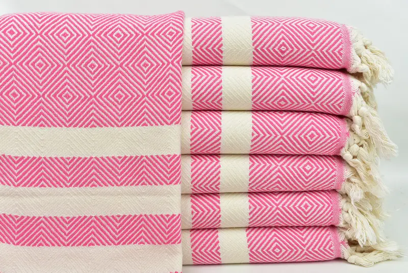 Monogram Tea Towel Customized Pink Diamond Towel 20x32 Inches