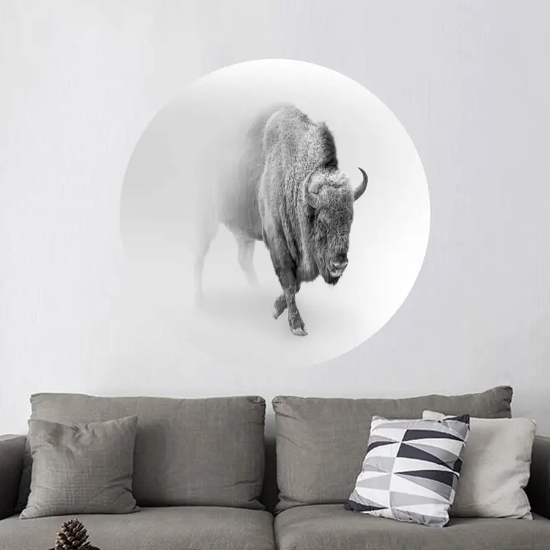 Elegant Printed Glass: Wild Bull Theme for Modern Man Cave