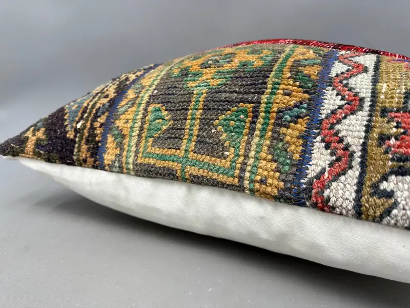 Ottoman Cushion Cover, Vintage Pillow, Interior Designer Pillow, Couch Pillow, Antique Pillows, Bed Pillow Case, Cushion Cover, 24x24 Red Pillow - 6