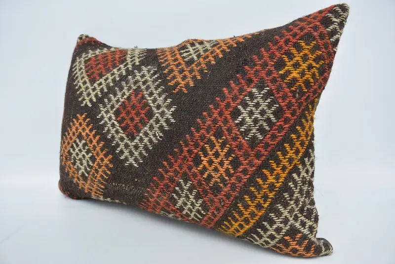 Tribal Pillow Cover, Interior Designer Pillow, Antique Pillows, 16x24 Red Pillow Cover, Turkish Kilim Pillow, Pillow, Vintage Kilim Pillow Cushion - 4