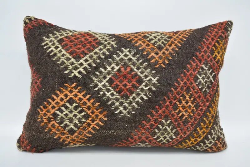 Tribal Pillow Cover, Interior Designer Pillow, Antique Pillows, 16x24 Red Pillow Cover, Turkish Kilim Pillow, Pillow, Vintage Kilim Pillow Cushion - 1